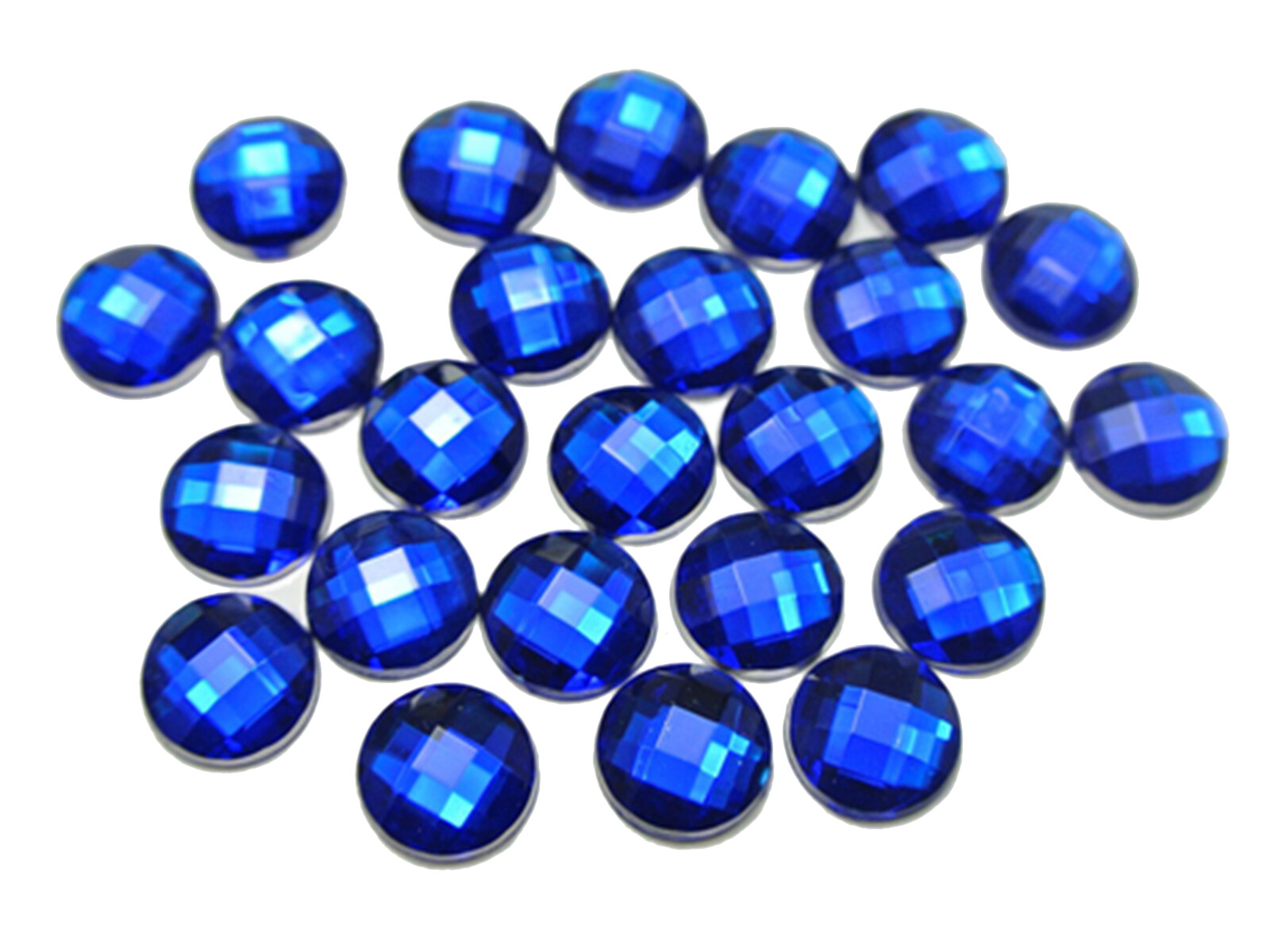 500 Royal Blue Acrylic Rhinestone Flatback Round Gem Beads 6mm Flat Back No Hole