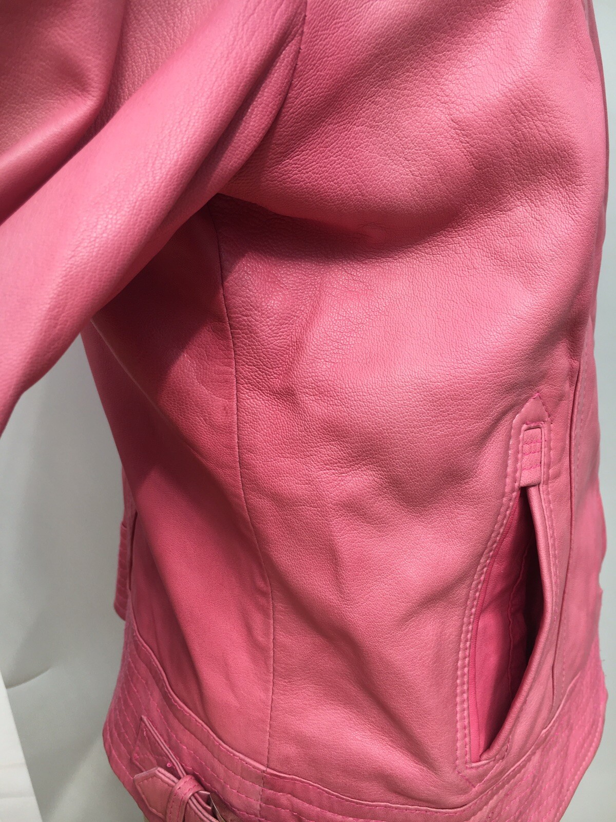 James Lakeland ladies short Pink leather jacket size small 12 Vintage 1940’s - Picture 10 of 12