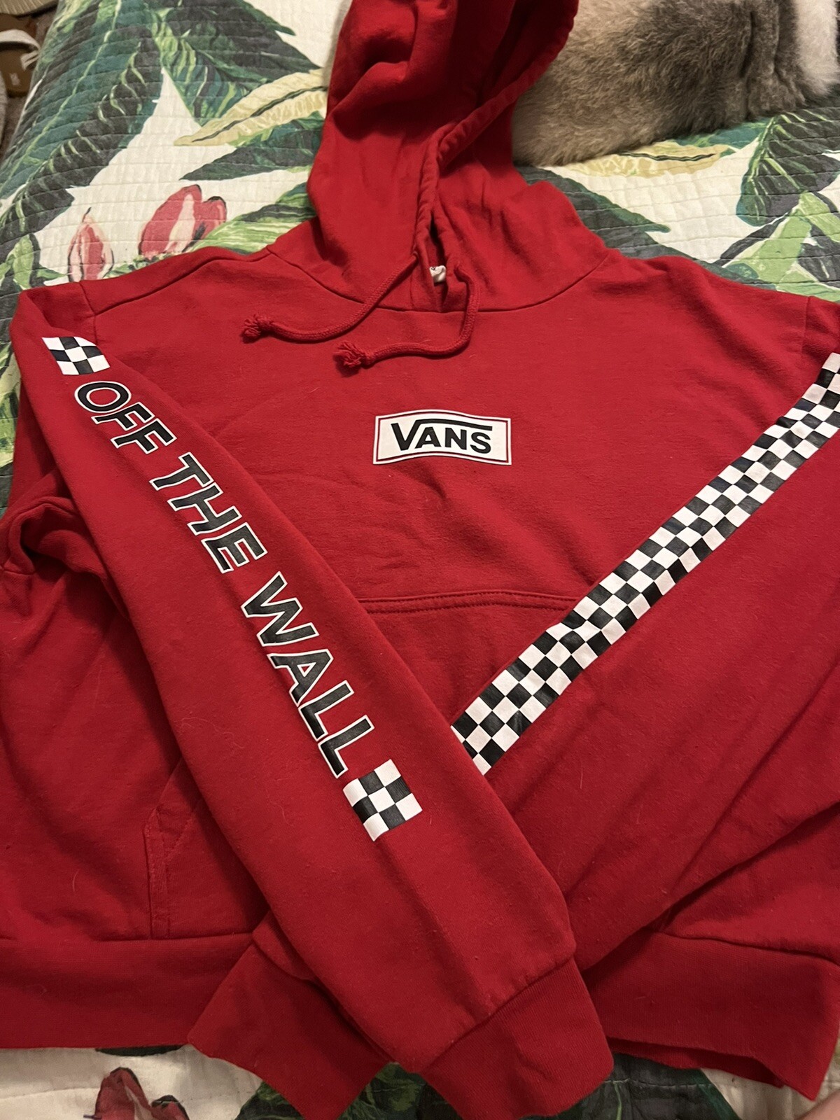 Vans Cropped Hoodie Sweatshirt Red With 