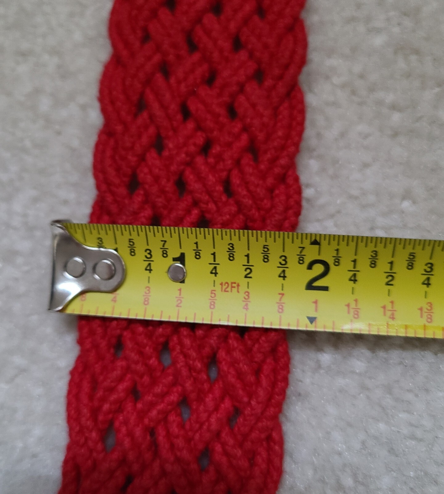 Vintage Red Woven Braided Belt Womens 36 Inches - image 13