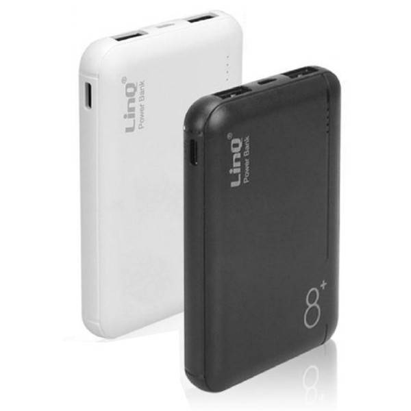 Power Bank Sottile Batteria Supplementare 8000 Mah Doppia Usb Cavo 3in1 Tt-8000+