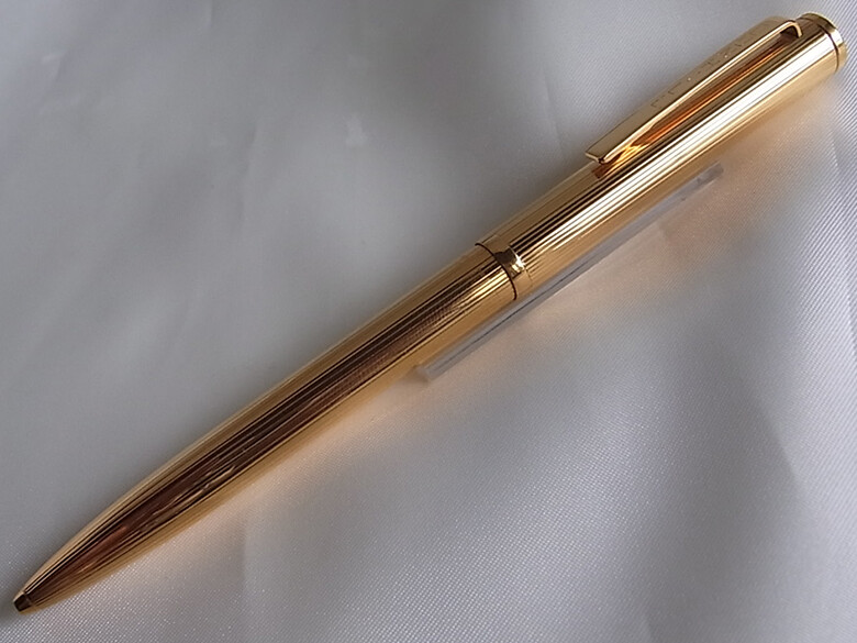 dunhill 万年筆 ゴールドクリップ付き 18k Vintage Dunhill Ballpoint Pen Gemline Gold Finish Barley