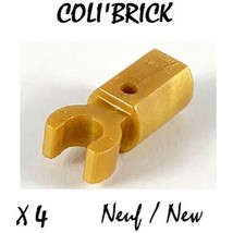 Lego 11090 - 4x Bras / Bar holder with clip - Doré Pearl Gold - lot kg NEW NEUF