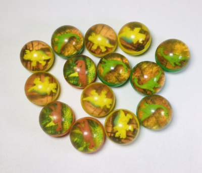 Rare Vintage Dinosaur Super Bouncy Ball lot of 14 Rubber Hi bounce