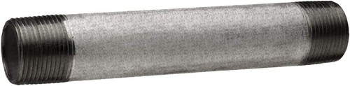 4" Long Galvanized Left/Right Steel Nipple Pipe Fitting, 1/2" Nominal Diameter