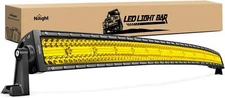 Nilight 50 Inch LED Light Bar 384 LED Chips Yellow Beam Curved Triple Row Combo