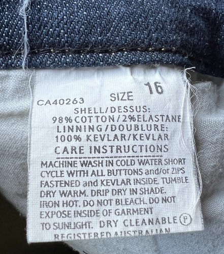 Draggin Jeans Womens Waist 34 Inches Cotton Elastane Kevlar Lining - Picture 13 of 14