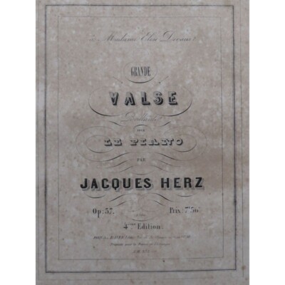 Herz Jacques Grande Valse Brillante Piano ca1840