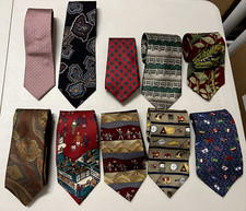 Lot 10 Ties Mixed Brands Paisley Save the Children Silk Hickok RainForest Clean