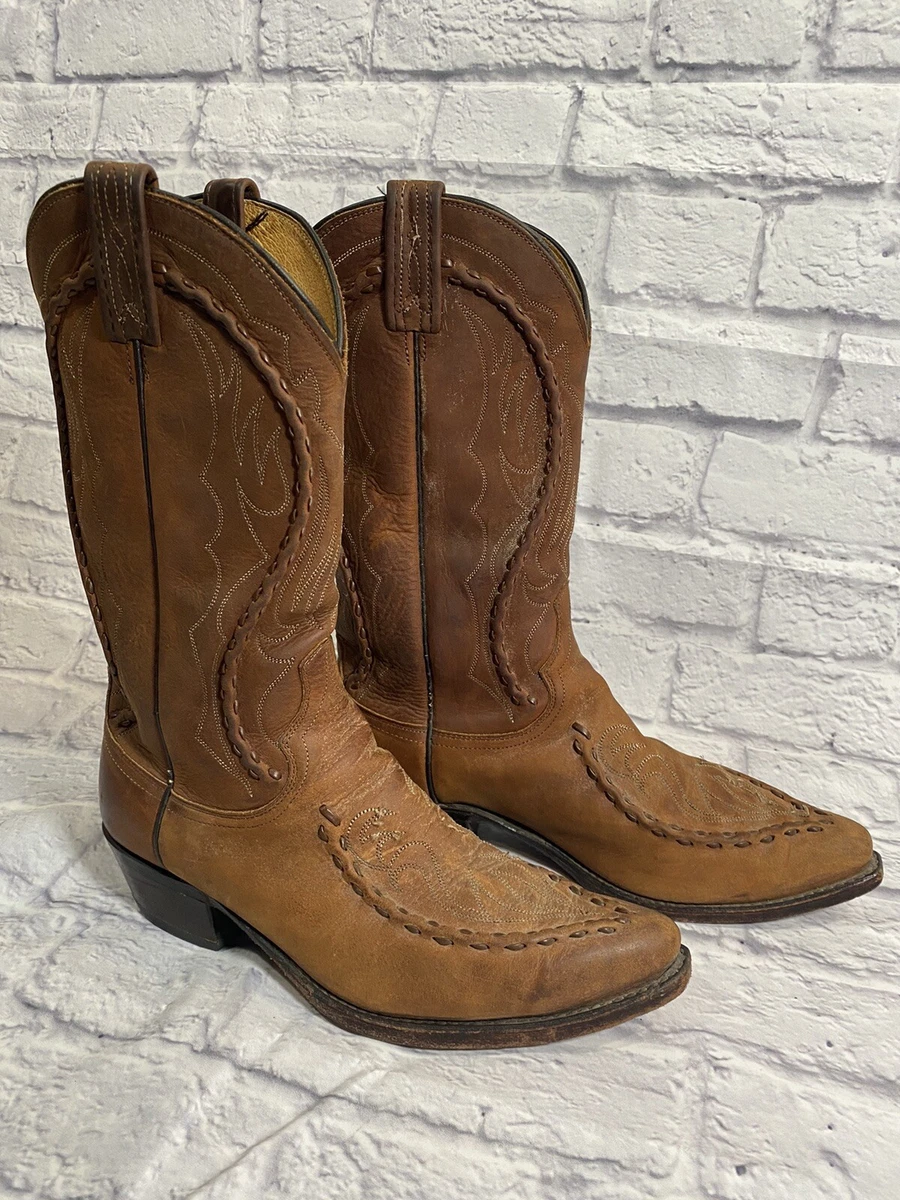 VTG MENS DAN POST SNIP TOE COWBOY BROWN BOOTS SIZE 9.5 D eBay