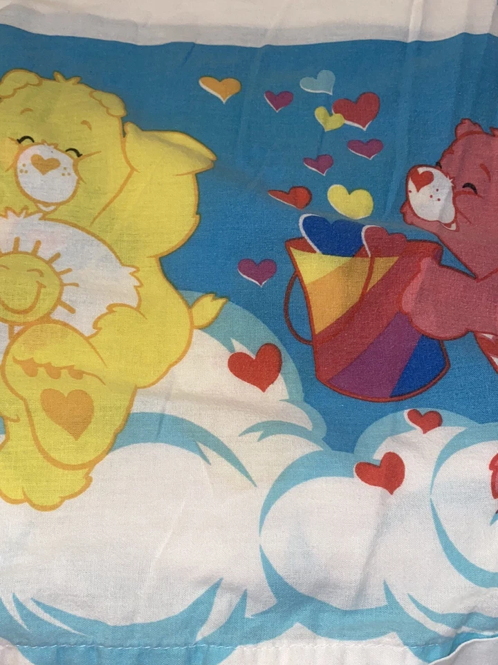 Sábana bajera plana doble algodón Carebears Hearts años 80 de colección Foto 2 de 4