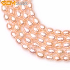 White Freshwater Pearl Egg Potato Beads Jewelry Craft Making Strand 15" 7x8-9mm