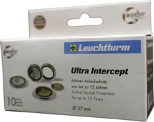 10 Lighthouse Ultra Intercept Ring Coin Capsules 37mm Long Term Archival Storage