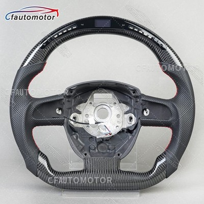 Real Carbon Fiber LED Sport Steering Wheel Fit 04-12 Audi A4 A5 S4 S5 A3 RS4 RS5