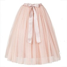 Girls Pink Tulle Tutu Midi Skirt 6 Costume Ballerina Ballet Flower Girl Wedding