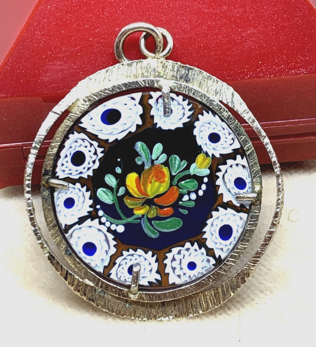 Set Murrina In Vetro Di Murano – Ciondolo 23mm E Orecchini 15mm, Colore Verde, Made In Italy, Vinciprova Le Gemme Di Venezia - 3