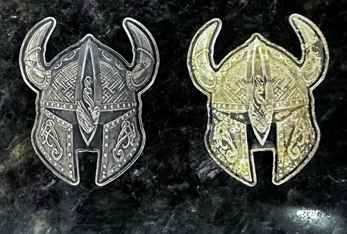 Lot of 2 Viking Helmet 5 Gram .999 Silver Bullion
