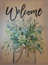 Welcome Spring Flowers Garden Flag made of durable material - NEW