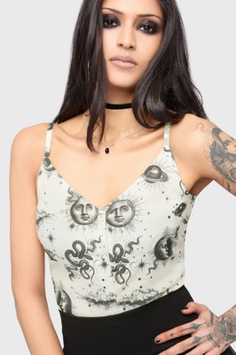 Killstar Celestial Night Button Up Cami Corset Womens V-Neck Goth Alternative