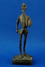 Sculpture bois de Don Quichotte de la Manche, pièce unique, sculptée à main XIX