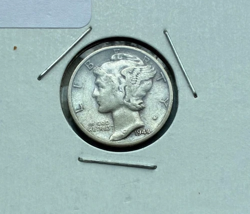 Pretty 1944 "P" Mint mercury dime w/ "Fine" details