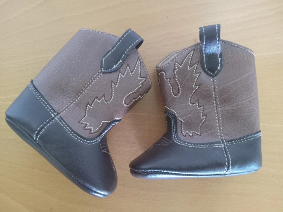 Botas Vaqueras Bebé Vaqueras Infantiles Mud Pie 0-6 Meses Marrón. Cuero sintético Foto 4 de 4