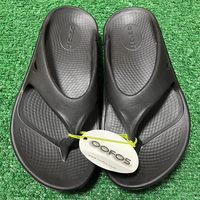Size 4 - OOFOS Recovery Slide Thong Sandals Black Comfort OOah 1000 Ships Fast!
