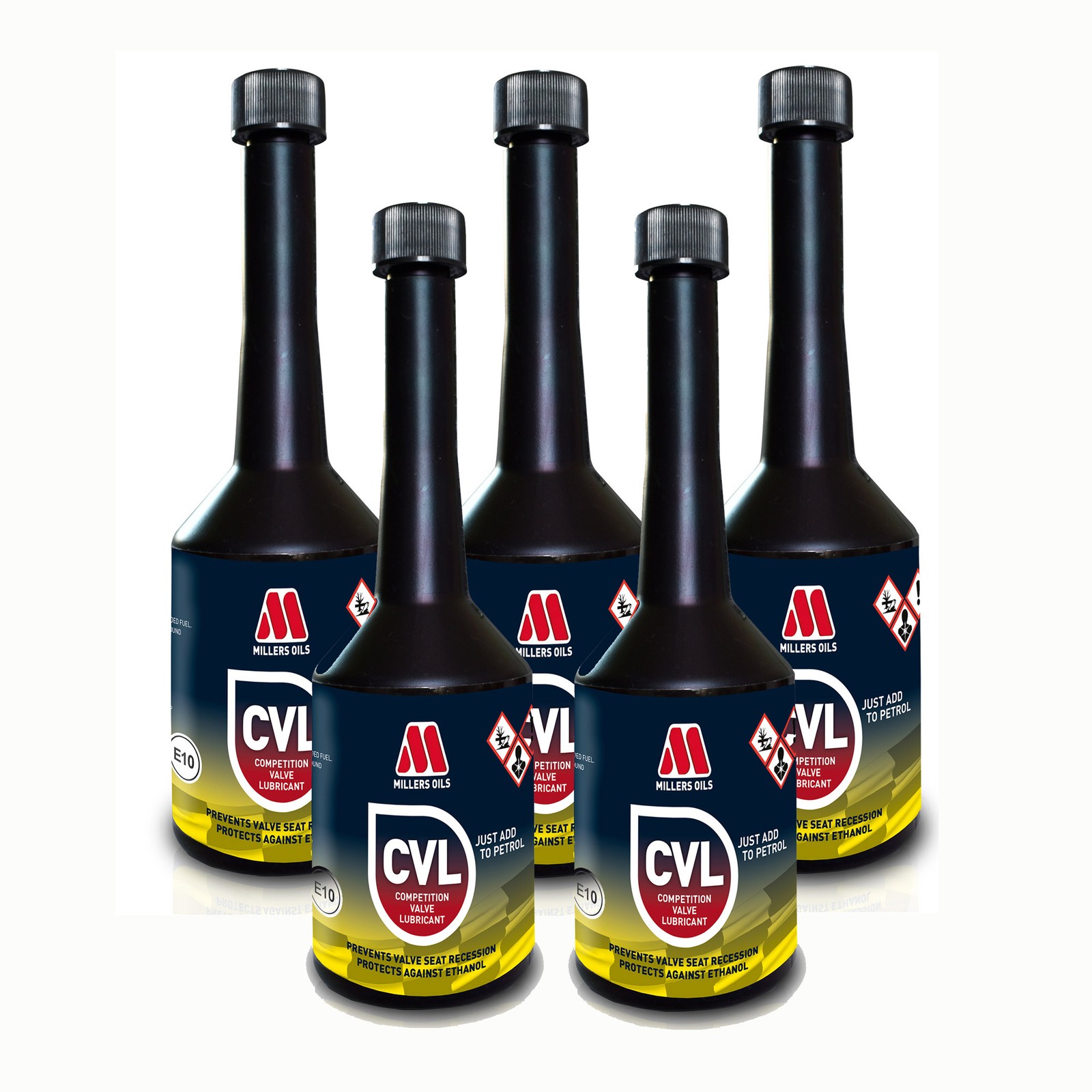 5 x 250ml - Millers Oils CVL - Competition Valve Lubricant With Octane Booster