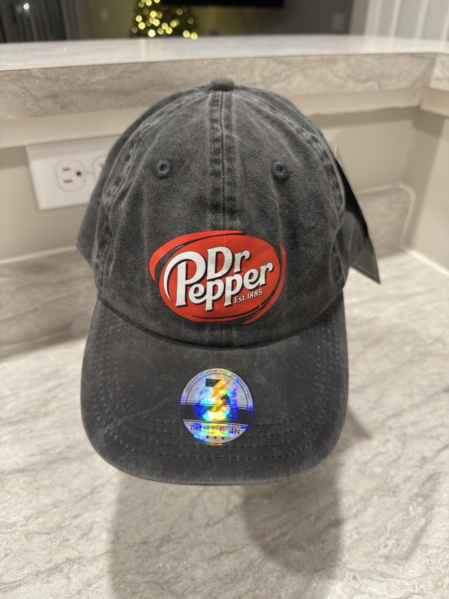 Dr Pepper Hat Vintage Trucker Hat Cap Retro Black/Red Logo