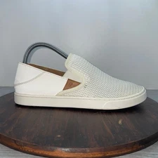 Olukai Shoes Womens 8.5 Pehuea Slip On Comfort Sneakers 20271-WBWB White