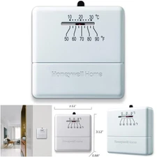 Almond Manual Thermostat 30 Degree Control Economy HVAC - Black