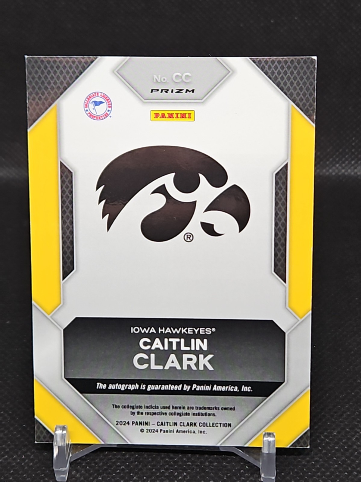 2024 Panini Caitlin Clark Collection Rookie Auto Silver Prizm SSP view 2