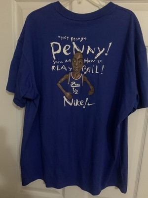 Nike Penny Hardaway Shirt Mens Large Game Blue Graphic Basketball