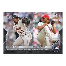 Cristian Javier & Ranger Su... - 2022 MLB Topps Now Card WSM-12 - Print Run: 463