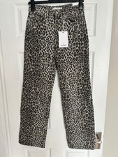 Pull and Bear Women’s Girls Brown Animal Print Jeans, UK4