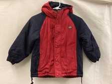 L.L.Bean Jacket Youth XS 6 Red Navy Hooded Insulated Puffer Zip Snap LL.kids Ski