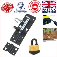 Complete Outdoor Padbolt Gate Kit with Rust-Resistant Finish and Waterproof Lock