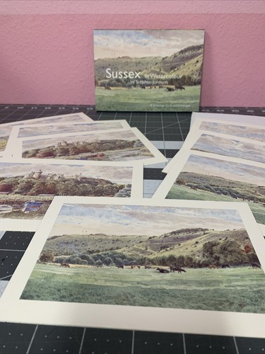8 SUSSEX WATERCOLORS GREETING NOTE CARDS AND ENVELOPES BY STEPHEN JOHNSON