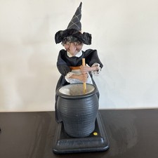 Gemmy 17" Animated Talking Witch Stirring Cauldron Halloween Vtg 90’s