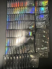 MTG Crimson Vow Eternal Night Basic Lands 100 FOIL Full Art  Magic