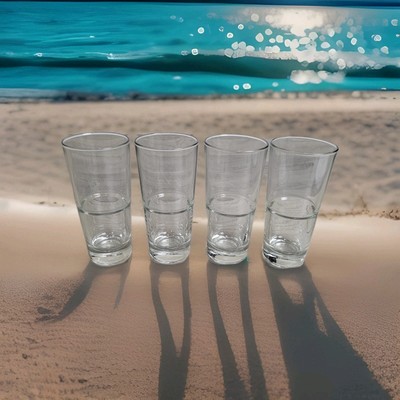  Vintage Libbey DuraTuff Glasses 16 oz Stackable Heavy Duty Tumblers Set of 4 