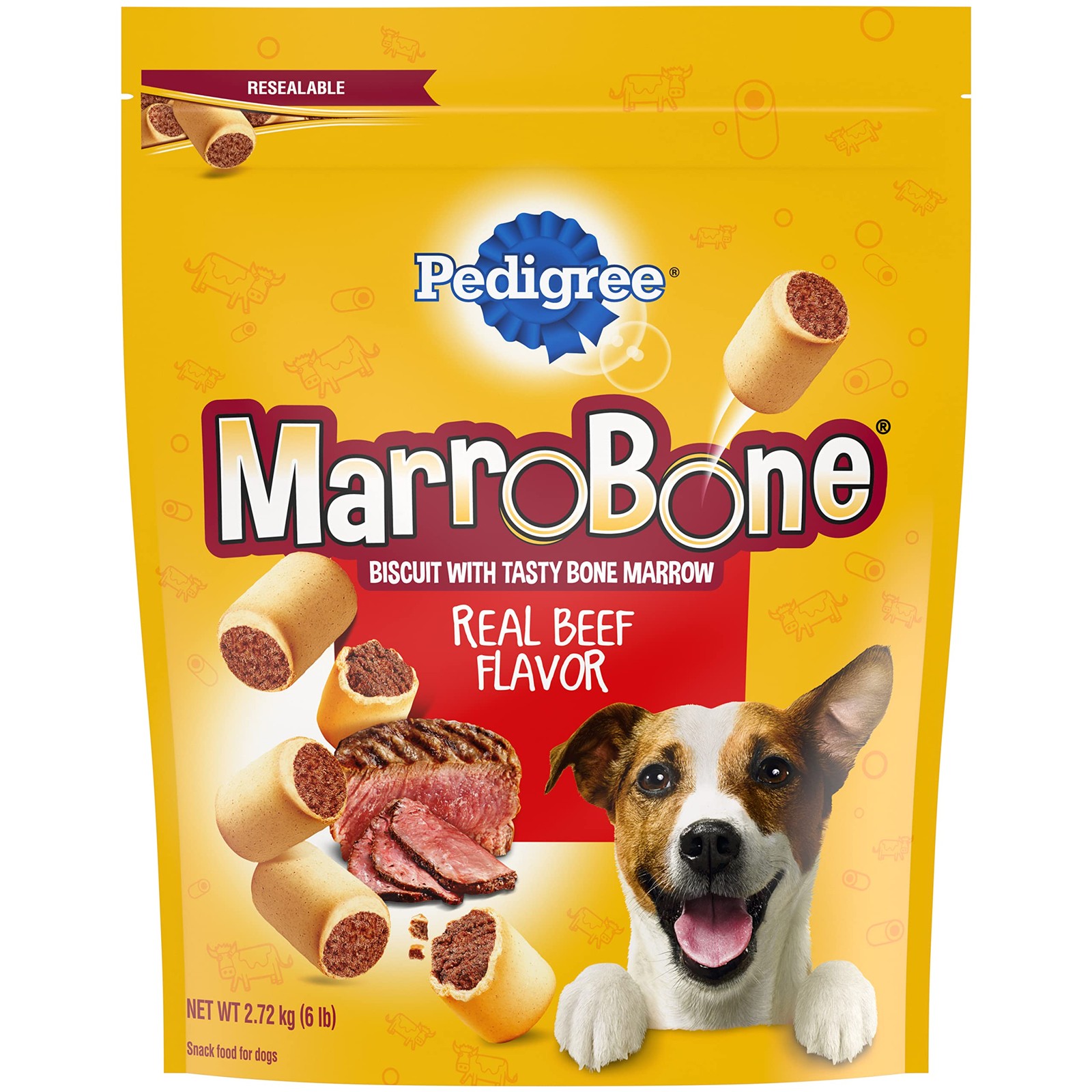 Pedigree Dry Dog Treats Marrobone Real Beef Flavor, 6 Lb. Ba