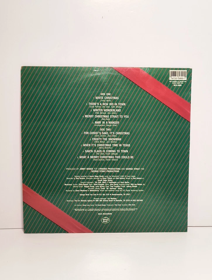 GEORGE STRAIT - Merry Christmas Strait To You. 1986 (MCA-5800) Vintage  - Image 2 of 4