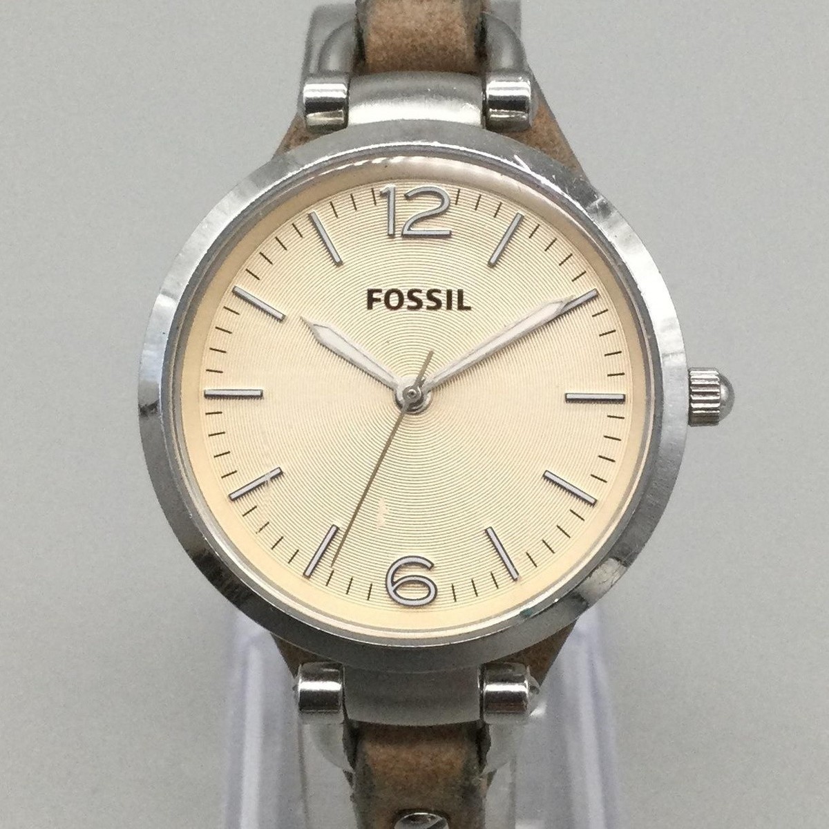 Fossil Womens Watch 32mm Silver Tone Cream Dial Brown  display picture 1