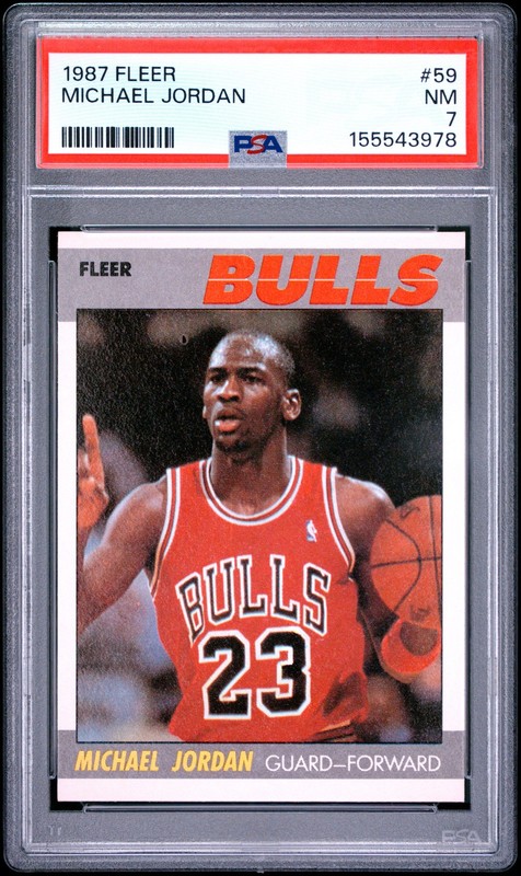 1987 FLEER #59 MICHAEL JORDAN PSA 7