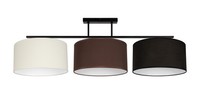 Deckenleuchte Stoff Ecru Braun Schwarz Wohnzimmer E27 Deckenlampe Blendarm