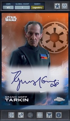 Grand Moff Tarkin - Signatures Orange 25cc Star Wars Card Trader Topps Chrome