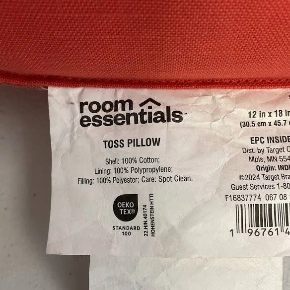 Red Toss Pillow by Room Essentials 12x18" – Woven Lumbar Accent Pillow – Holiday