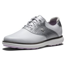 FootJoy Traditions 97897 White Silver Women Spikeless Golf Shoes