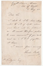 Charles Hallé Signed Letter 1865 / Autographed Pianist Conductor